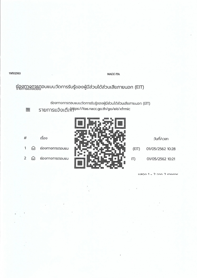 ช่องทางการตอบแบบวัดการรับรู้ของผู้มีส่วนได้ส่วนเสียภายนอก